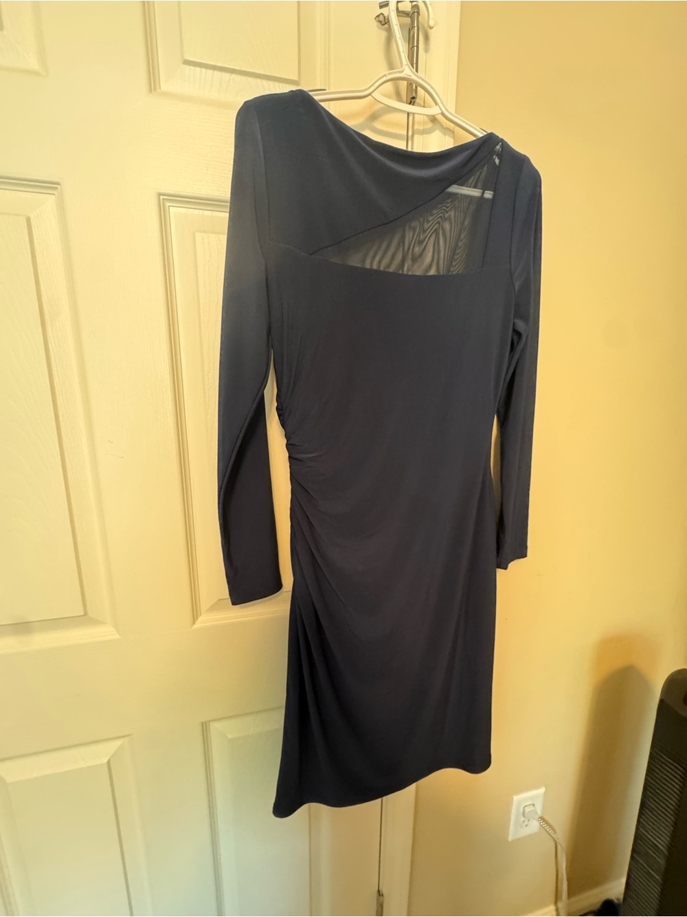 Lauren Ralph Lauren Navy Long-Sleeve Ruched Sheath Dress - Picture 4 of 4